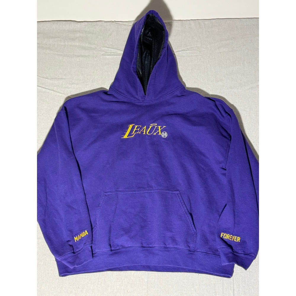 Leaux Mamba Forever Purple Hoodie Snakeskin Lined Hood Embroidered 24 Pullover